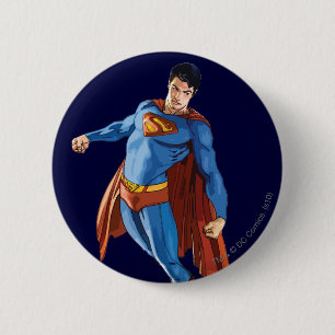 Superman die naar beneden kijkt ronde button 5,7 cm