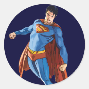 Superman die naar beneden kijkt ronde sticker