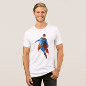 Superman die naar beneden kijkt Tri-Blend shirt (Voorkant volledig)