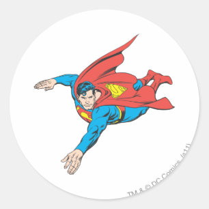 Superman Dives links Ronde Sticker