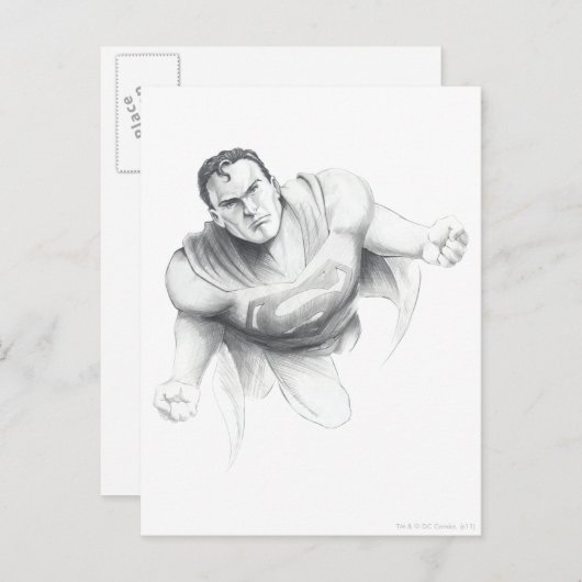 Superman Drawing Briefkaart (Voorkant / Achterkant)
