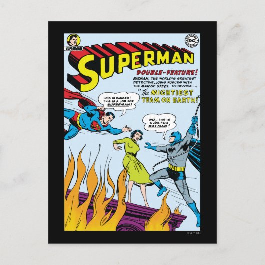 Superman (dubbelfunctie met Batman) Briefkaart (Voorkant)