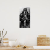 Superman Earth Hoesje - Zwart-wit Poster (Keuken)