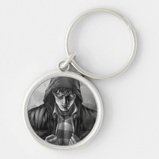 Superman Earth Hoesje - Zwart-wit Sleutelhanger (Voorkant)