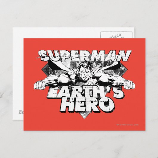 Superman Earth's Hero Briefkaart (Voorkant / Achterkant)