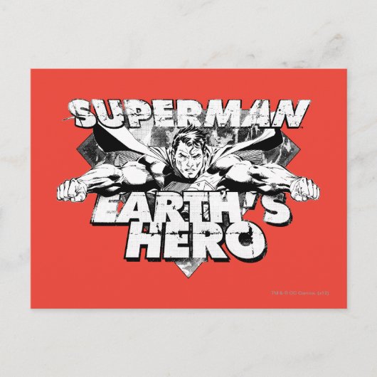 Superman Earth's Hero Briefkaart (Voorkant)