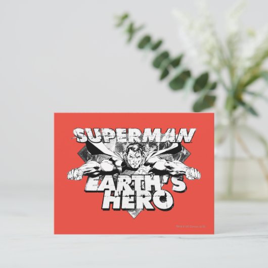 Superman Earth's Hero Briefkaart (Staand voorkant)