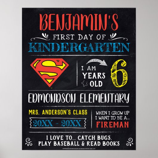 Superman | Eerste of laatste schooldag Poster (Voorkant)