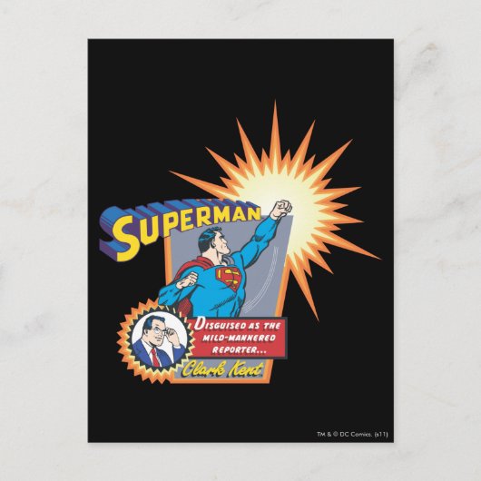 Superman en Clark Kent Briefkaart (Voorkant)