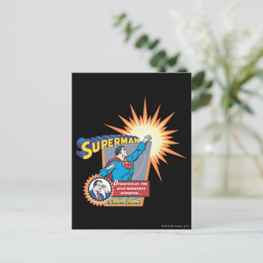 Superman en Clark Kent Briefkaart (Staand voorkant)