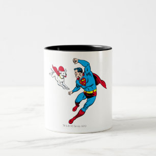 Superman en Krypto 2 Tweekleurige Koffiemok