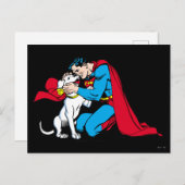 Superman en Krypto Briefkaart (Voorkant / Achterkant)