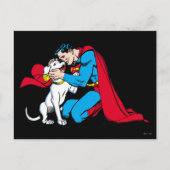 Superman en Krypto Briefkaart (Voorkant)