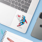 Superman en Krypto Flying Sticker (Laptop met iPhone)