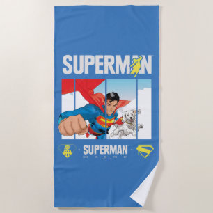 Superman en Krypto in de vlucht Strandlaken