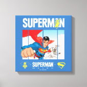 Superman en Krypto nemen vlucht Canvas Afdruk (Voorkant)
