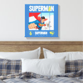 Superman en Krypto nemen vlucht Canvas Afdruk (Insitu (Slaapkamer))