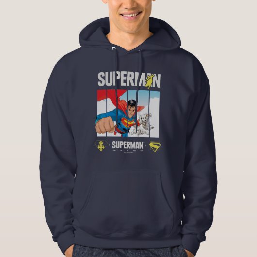 Superman en Krypto nemen vlucht Hoodie (Voorkant)