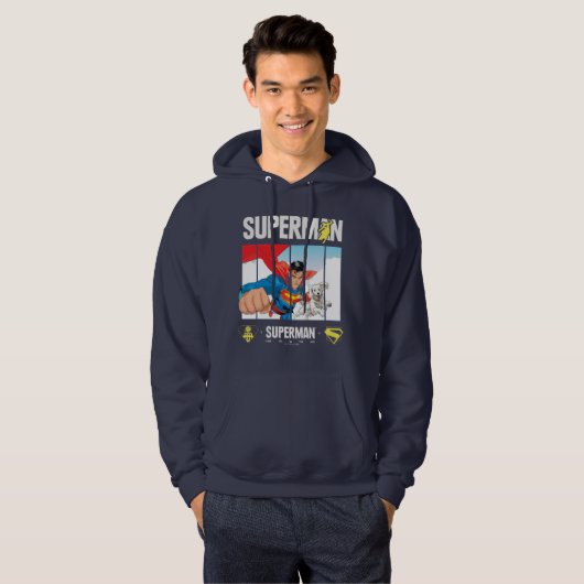 Superman en Krypto nemen vlucht Hoodie (Voorkant volledig)