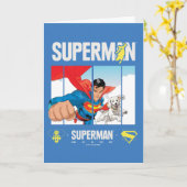Superman en Krypto nemen vlucht Kaart (Gele Bloem)