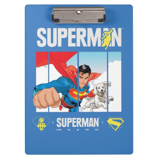 Superman en Krypto nemen vlucht Klembord (Voorkant)