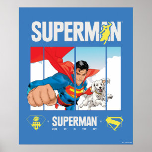 Superman en Krypto nemen vlucht Poster