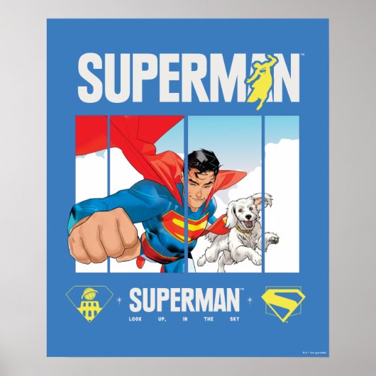 Superman en Krypto nemen vlucht Poster (Voorkant)