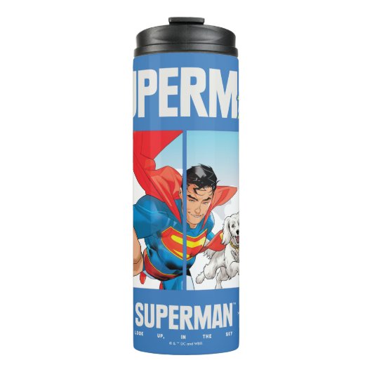 Superman en Krypto nemen vlucht Thermosbeker (Voorkant)