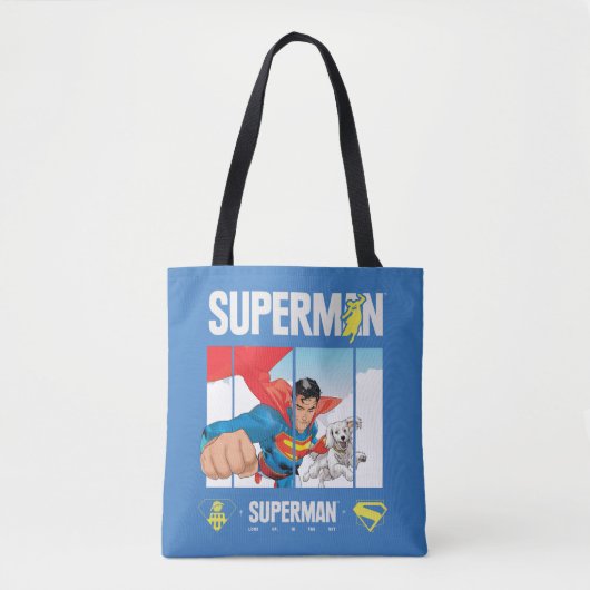 Superman en Krypto nemen vlucht Tote Bag (Voorkant)