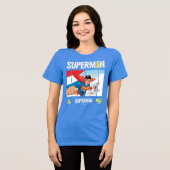 Superman en Krypto nemen vlucht Tri-Blend Shirt (Voorkant volledig)