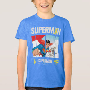 Superman en Krypto nemen vlucht Tri-Blend Shirt