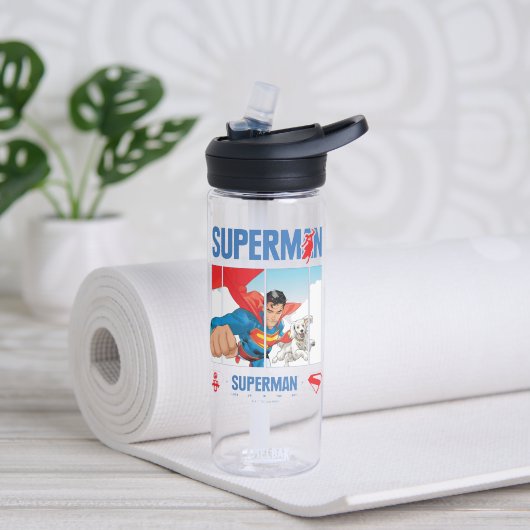 Superman en Krypto nemen vlucht Waterfles (Links)