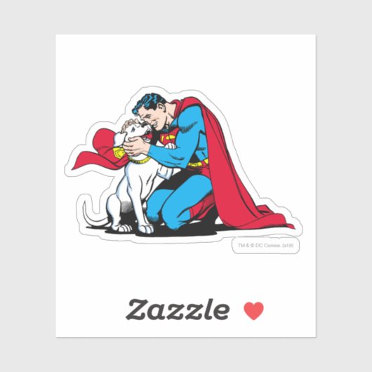 Superman en Krypto Sticker (Vel)