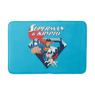 Superman en Krypto stijgen Badmat