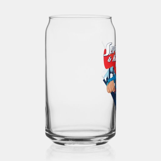 Superman en Krypto stijgen Blikvorm Glas (Rechts)