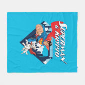 Superman en Krypto stijgen Fleece Deken (Voorkant (Horizontaal))