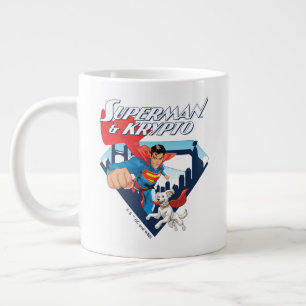 Superman en Krypto stijgen Grote Koffiekop