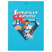 Superman en Krypto stijgen Klembord (Achterkant)