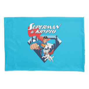 Superman en Krypto stijgen Kussensloop