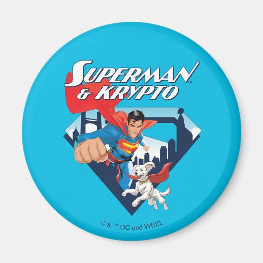 Superman en Krypto stijgen Magneet (Voorkant)