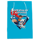 Superman en Krypto stijgen Medium Cadeauzakje (Voorkant)