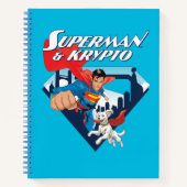 Superman en Krypto stijgen Notitieboek (Voorkant)