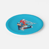 Superman en Krypto stijgen Papieren Bordje (Gekanteld)