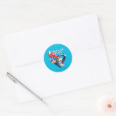 Superman en Krypto stijgen Ronde Sticker (Envelop)