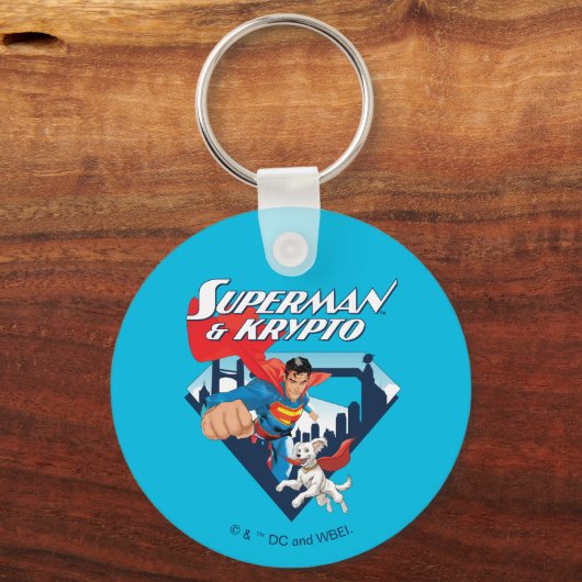 Superman en Krypto stijgen Sleutelhanger (Voorkant)