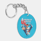 Superman en Krypto stijgen Sleutelhanger (Voorkant Links)