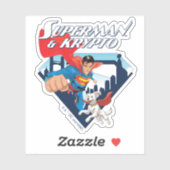 Superman en Krypto stijgen Sticker (Vel)