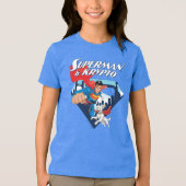 Superman en Krypto stijgen Tri-Blend Shirt (Voorkant)