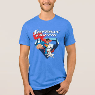 Superman en Krypto stijgen Tri-Blend Shirt