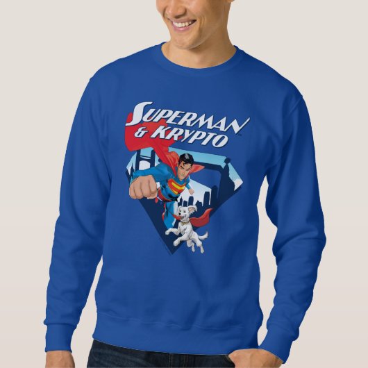 Superman en Krypto stijgen Trui (Voorkant)